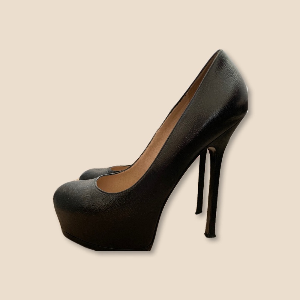YSL black leather heels - Picture 2 of 6